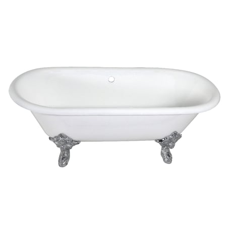 Aqua Eden Clawfoot Bathtubs, 71.63 L, 31.5 W, White/Polished Chrome, Cast Iron VCTDE7232NL1